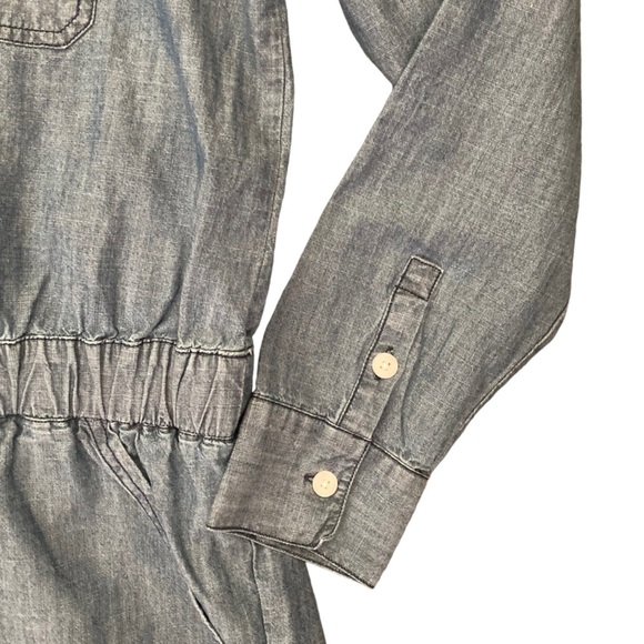 Outerknown Benson Chambray Denim Organic Cotton Jumpsuit $188 Shortall Blue M - Picture 6 of 11